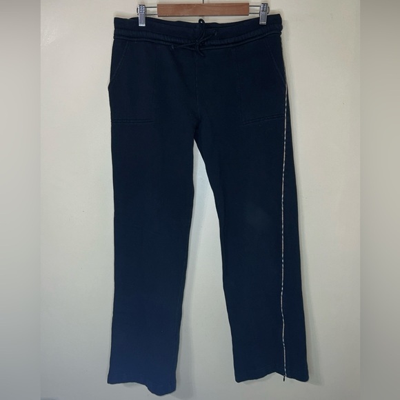 Burberry Flare Low Rise Sweatpants Black Nova Check Stripe Women's Large - Picture 1 of 4